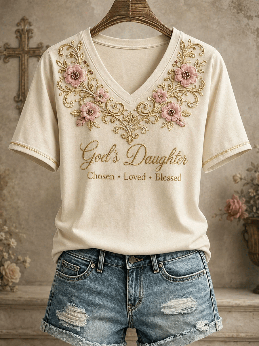 Damen T-Shirt mit „God's Daughter“-Print