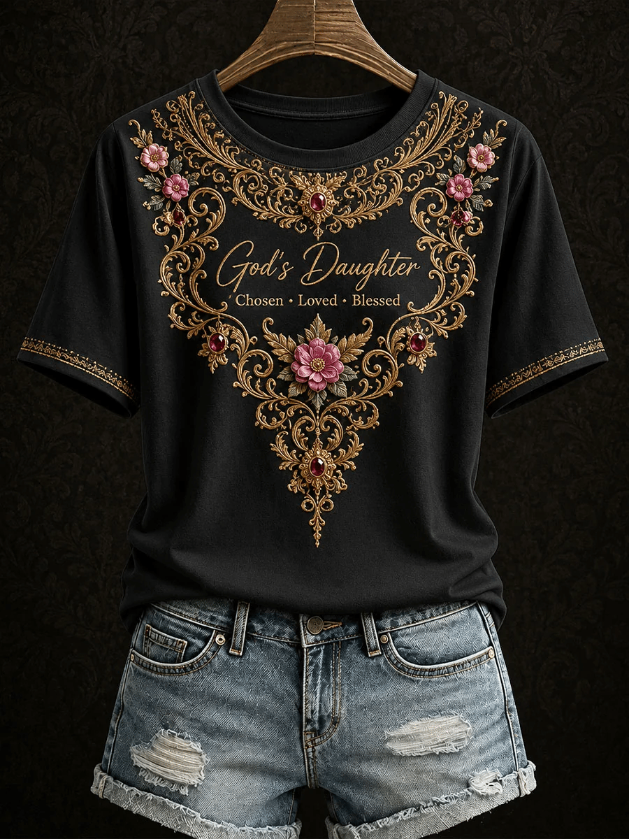 Damen T-Shirt mit "God's Daughter"-Aufdruck
