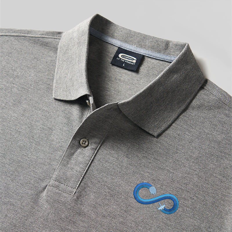 Infinite Loop Geek Embroidered Polo Shirt