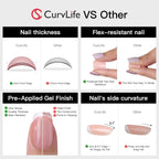 30-Piece Blush Glossy Press-On Nails – Short Natural Everyday Manicure