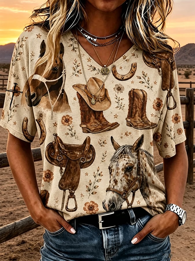 Women's Casual Print Short-Sleeve T-Shirt