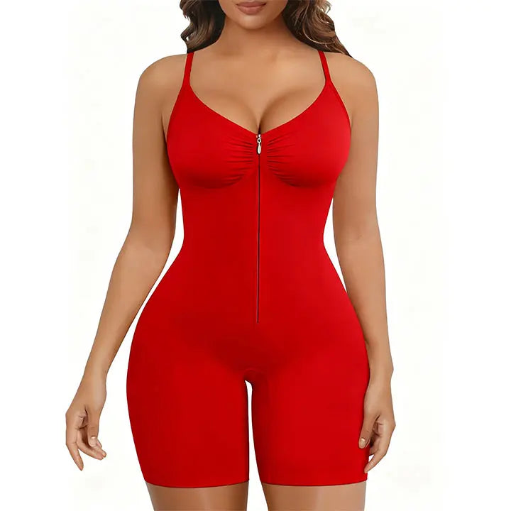Body moldeador con cremallera para mujer | Moldeador corporal sin costuras con control de abdomen