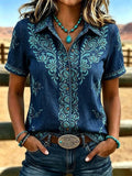 Women'S Casual Retro Print Shirt