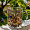 America 250 Liberty Bell Eagle Patriotic Glass Mug