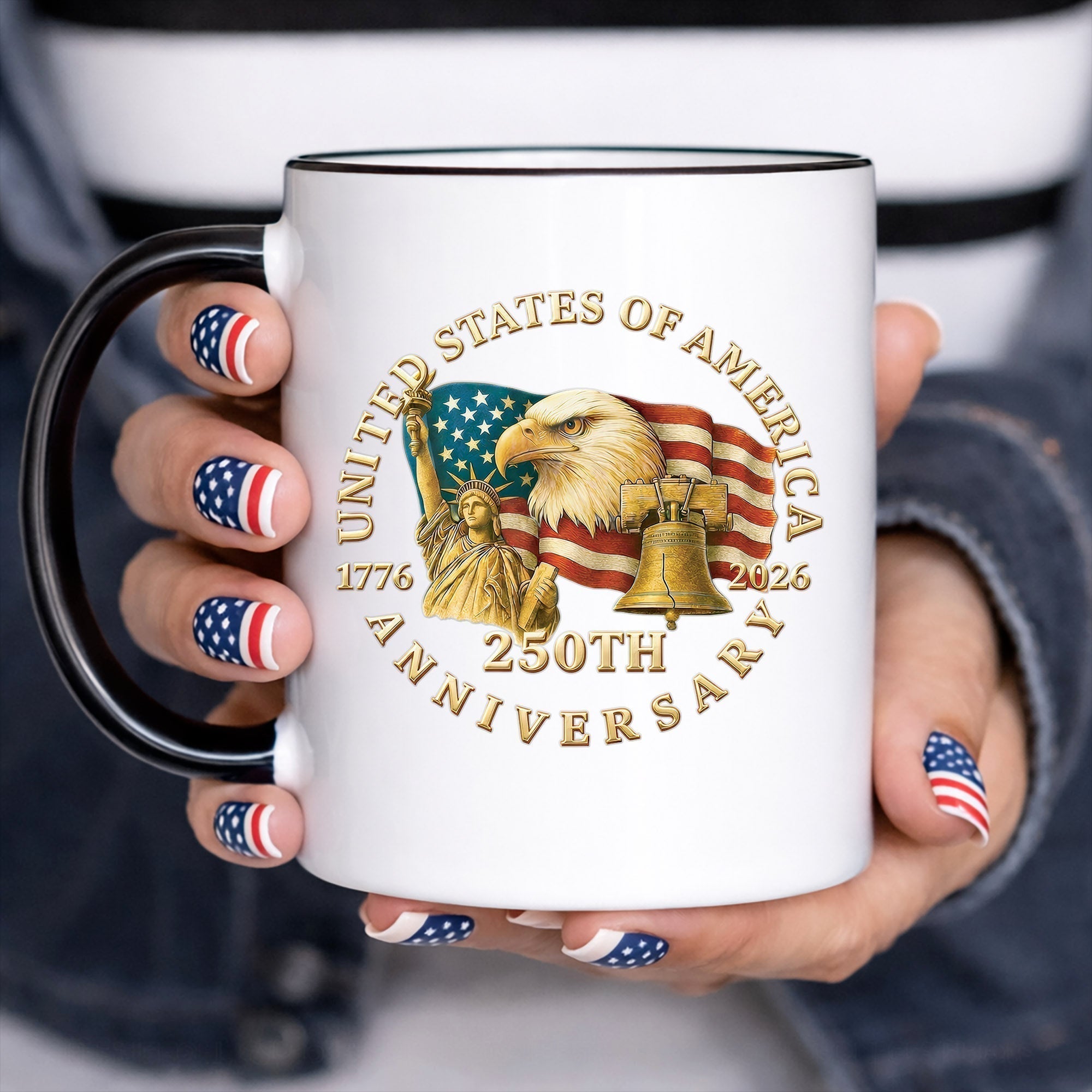 USA Flag Eagle Liberty Bell 250th Anniversary Decal 1776-2026 Patriotic Sticker