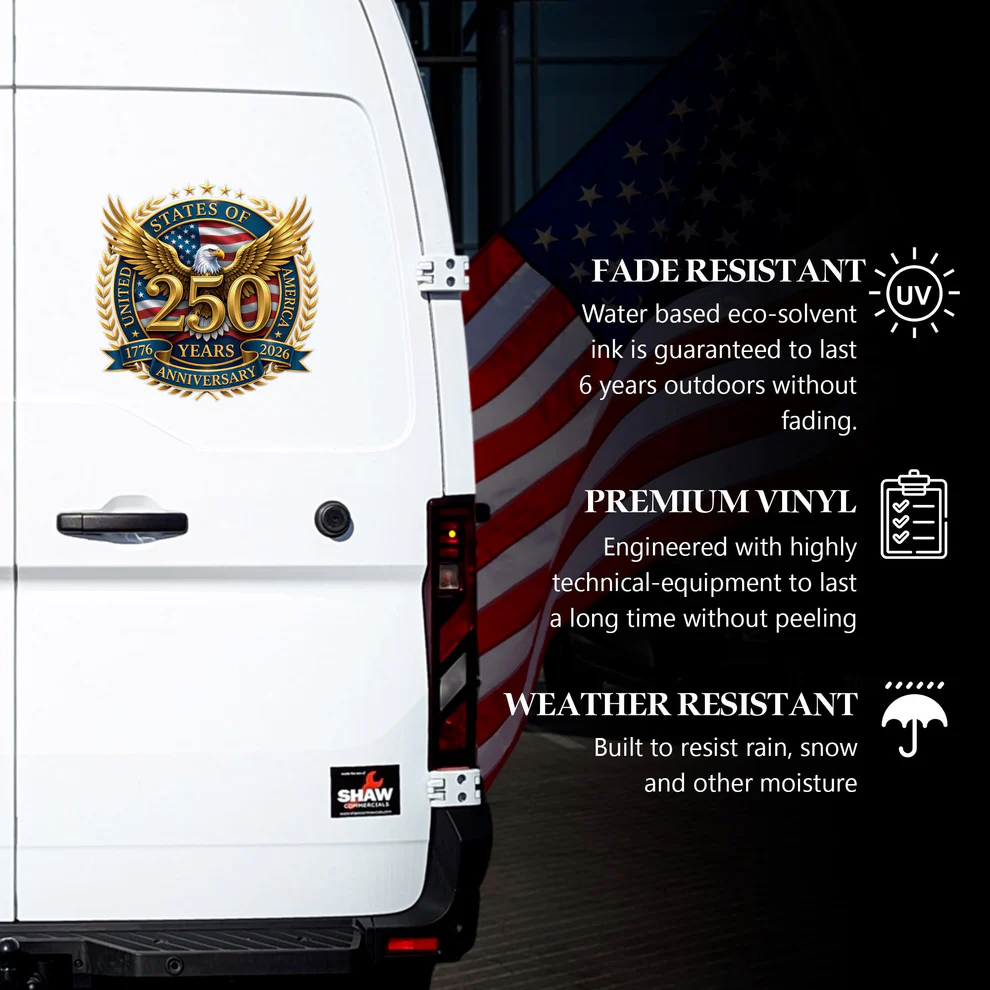 🔥 LIMITED TIME OFFER – 250th Anniversary Golden Eagle Patriotic Decal