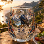 America 250 Eagle Freedom Commemorative Glass Cup