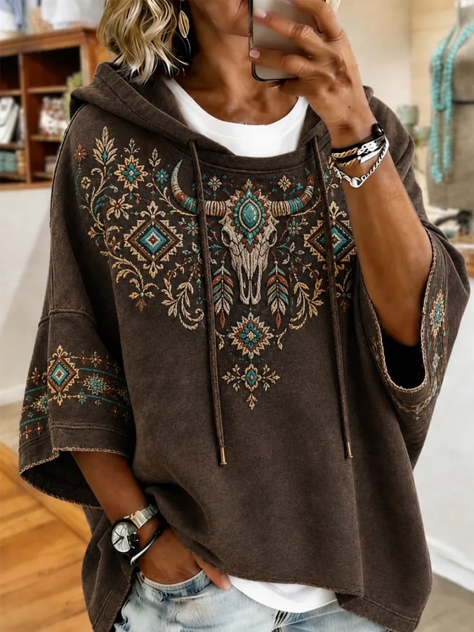 Women's Casual Printed Loose Sweatshirt