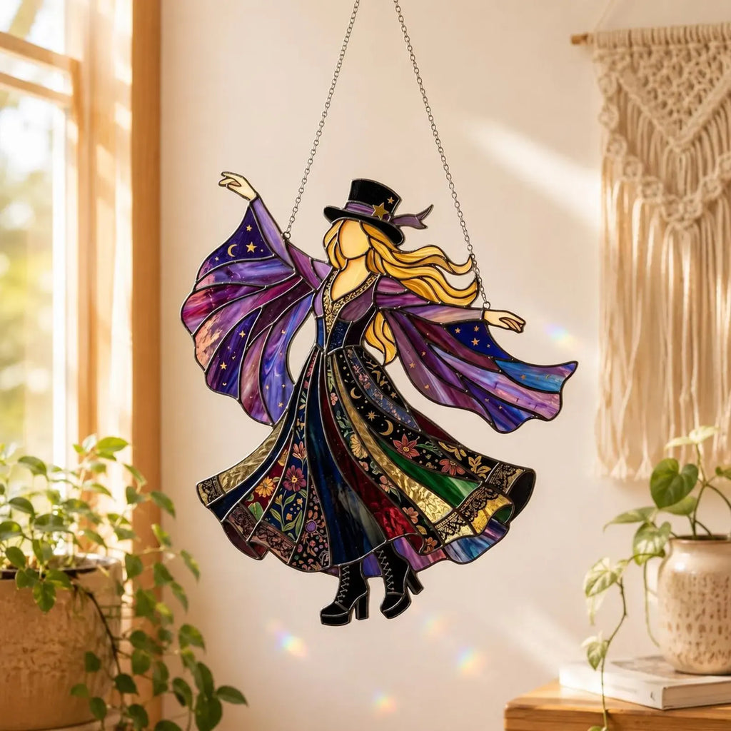 💥💃 Stevie Nicks 🤘 Handmade Stained Glass Spinning Suncatcher