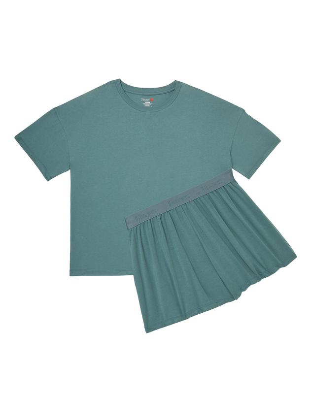 Women’s Bamboo-Blend Boxy Tee & High-Rise Shorts Pajama Set