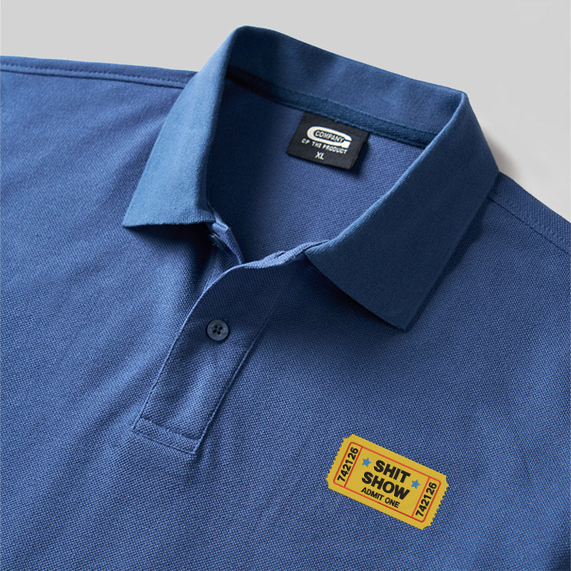 Shit Show Geek Embroidered Polo Shirt