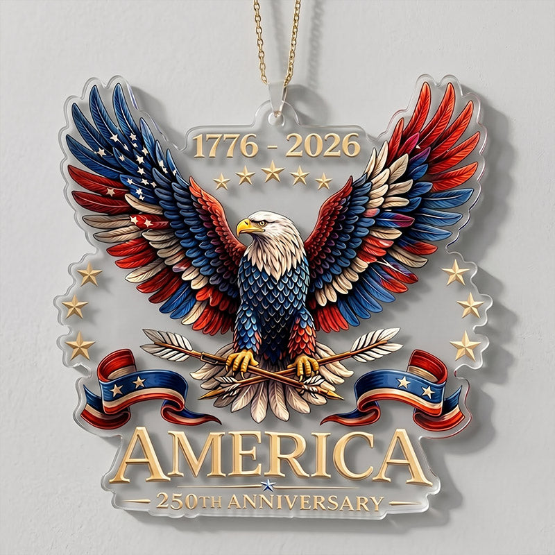 Adorno de acrílico «250.º aniversario de Estados Unidos» — tema patriótico, 1776–2026