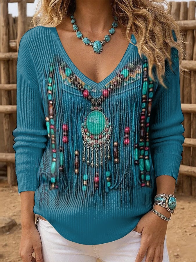 Women's Western Ethnic Print Top
