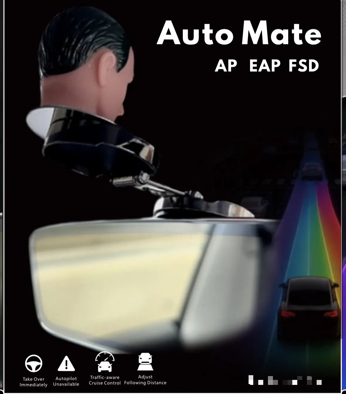Einfach zu installierende FSD-Bitte-nicht-stören-Modifikationslösung, Perfekt modifizierte Figur, Passend für Model 3 / Model Y /Model S/Model X/Cybertruck, Kostenloser Versand