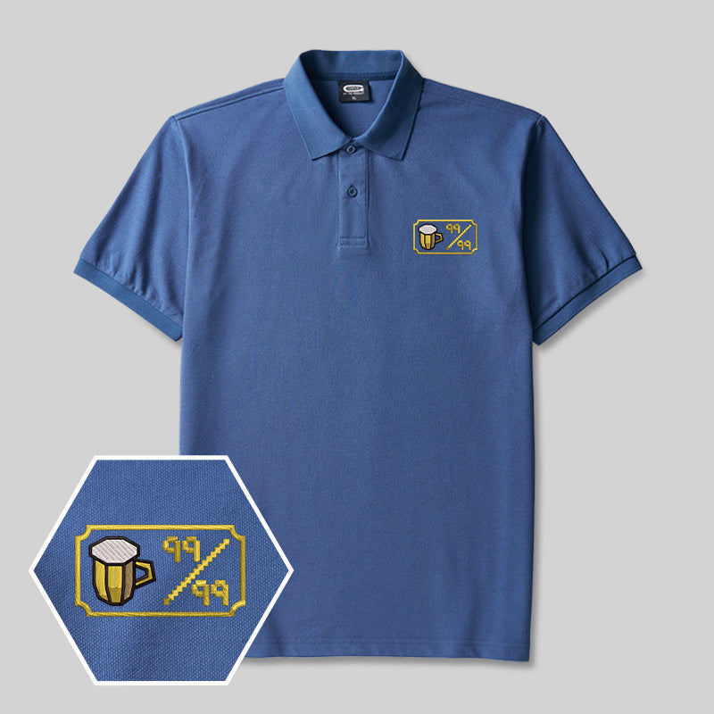 Personalized Pixel Skill 2 Geek Embroidered Polo Shirt