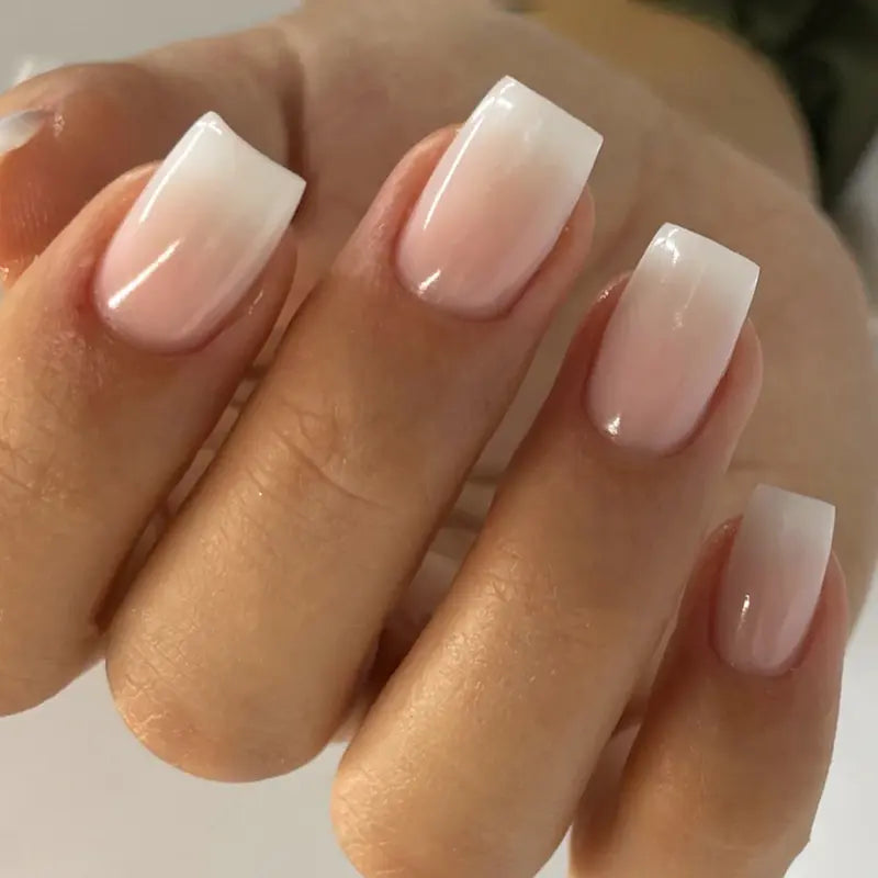 30-Piece Blush Glossy Press-On Nails – Short Natural Everyday Manicure