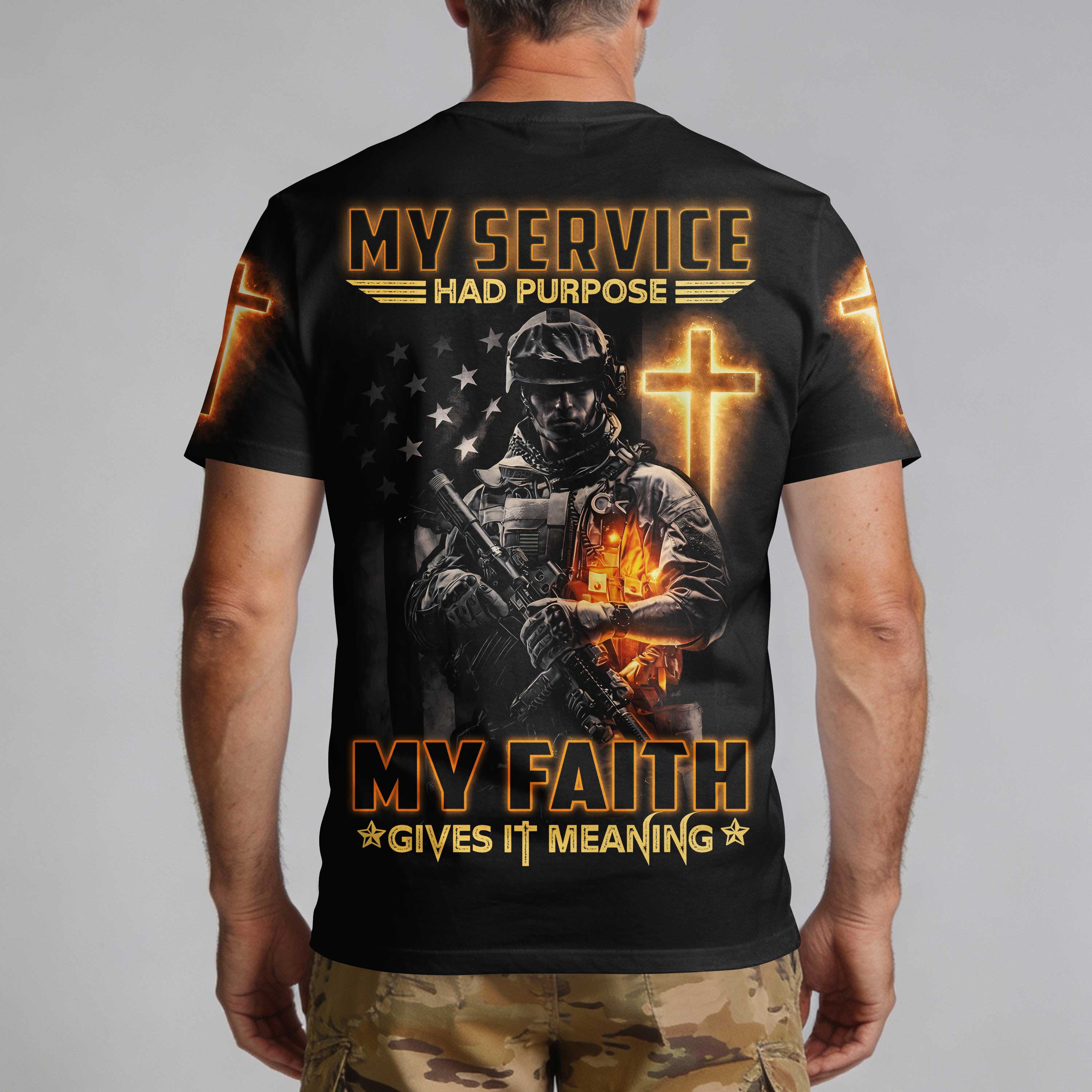 Mein Dienst Hatte einen Zweck, mein Glaube gibt ihm Bedeutung T-Shirt