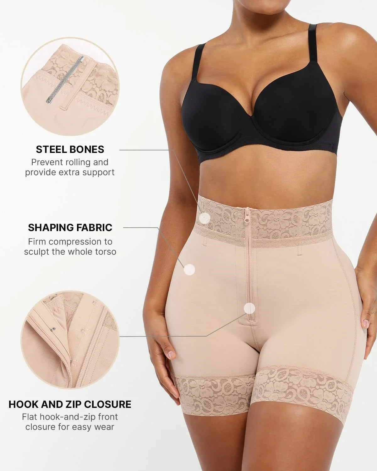 Mid-Rise Steel Boned Butt-Lifting Short