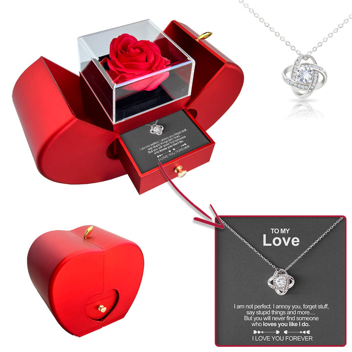 To My Love Preserved Rose & Necklace Set