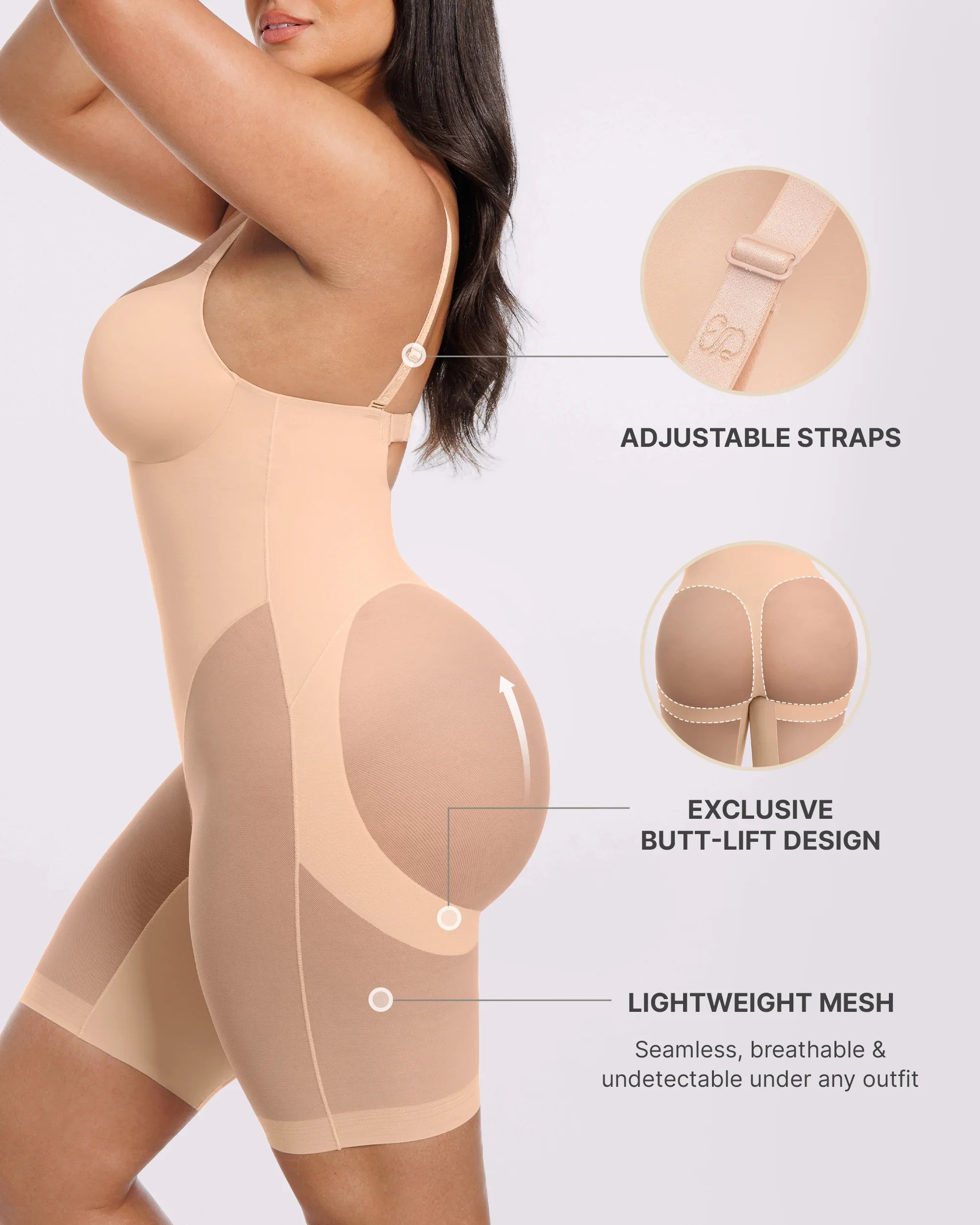 Body de espalda baja y muslo medio