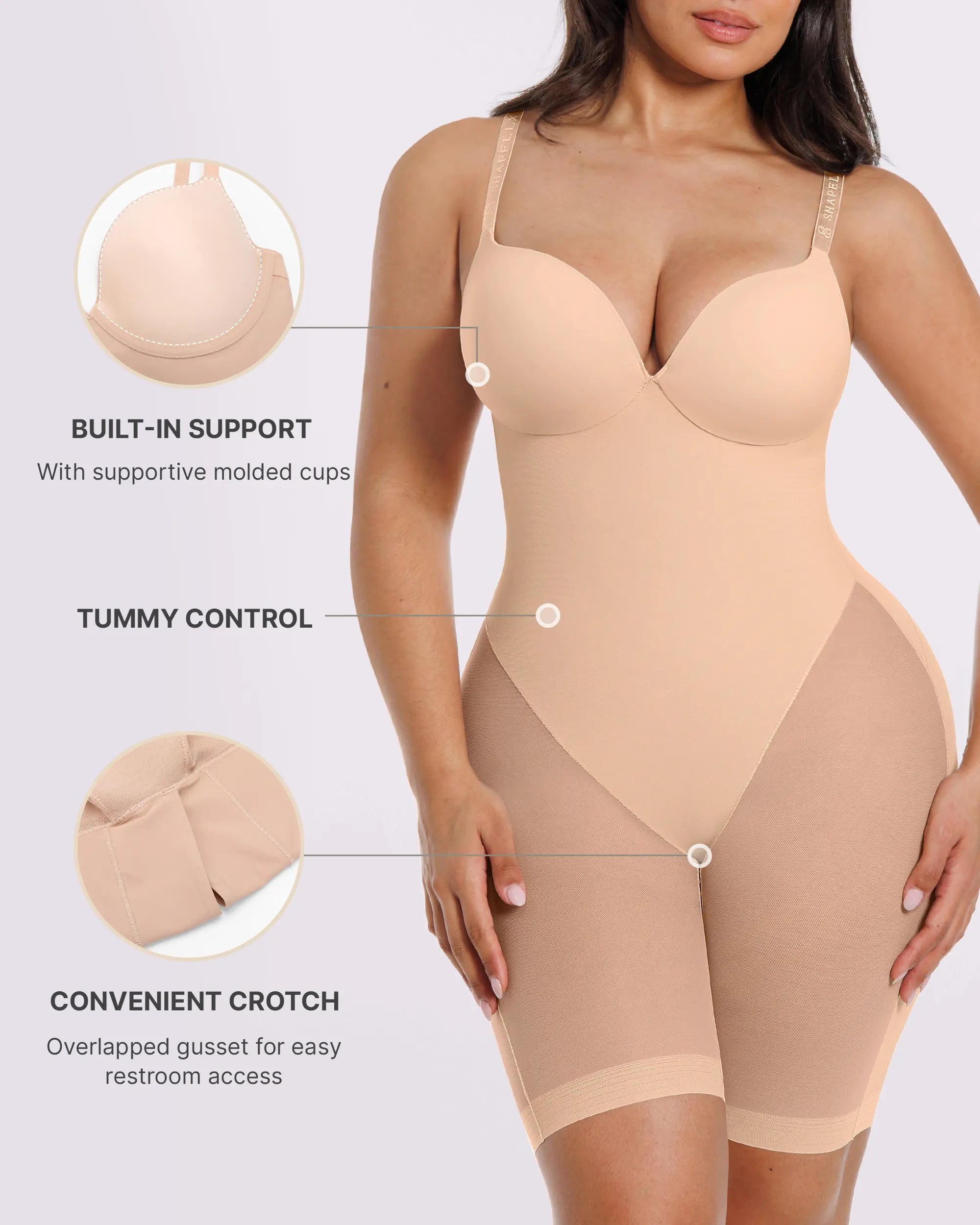 Body de espalda baja y muslo medio
