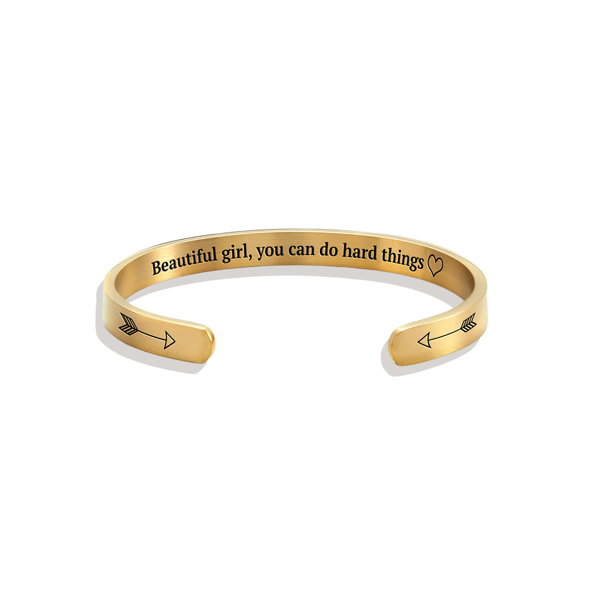 Beautiful Girl You Can Do Hard Things Cuff Bracelet