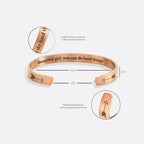 Beautiful Girl You Can Do Hard Things Cuff Bracelet