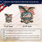 United States of America 250th Anniversary Decal – Eagle, Flag, 1776-2026