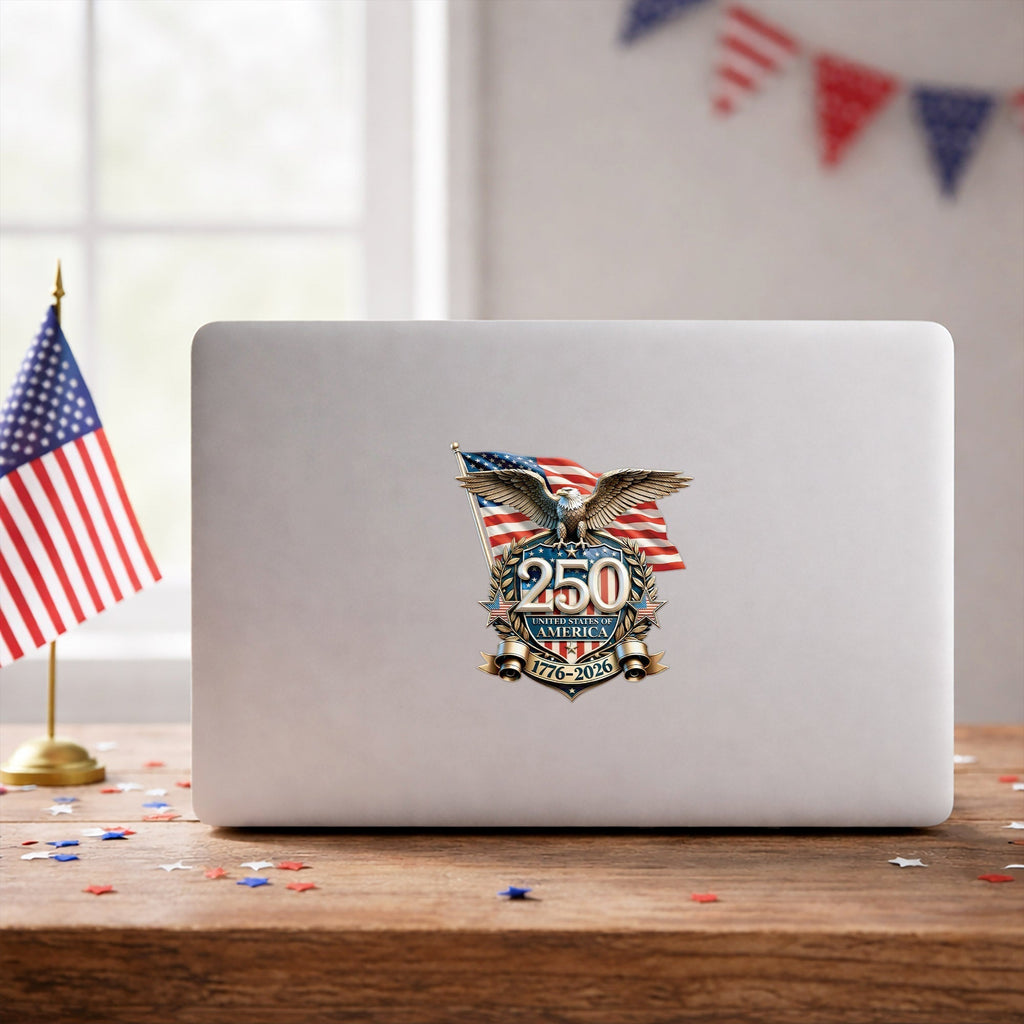 United States of America 250th Anniversary Decal – Eagle, Flag, 1776-2026