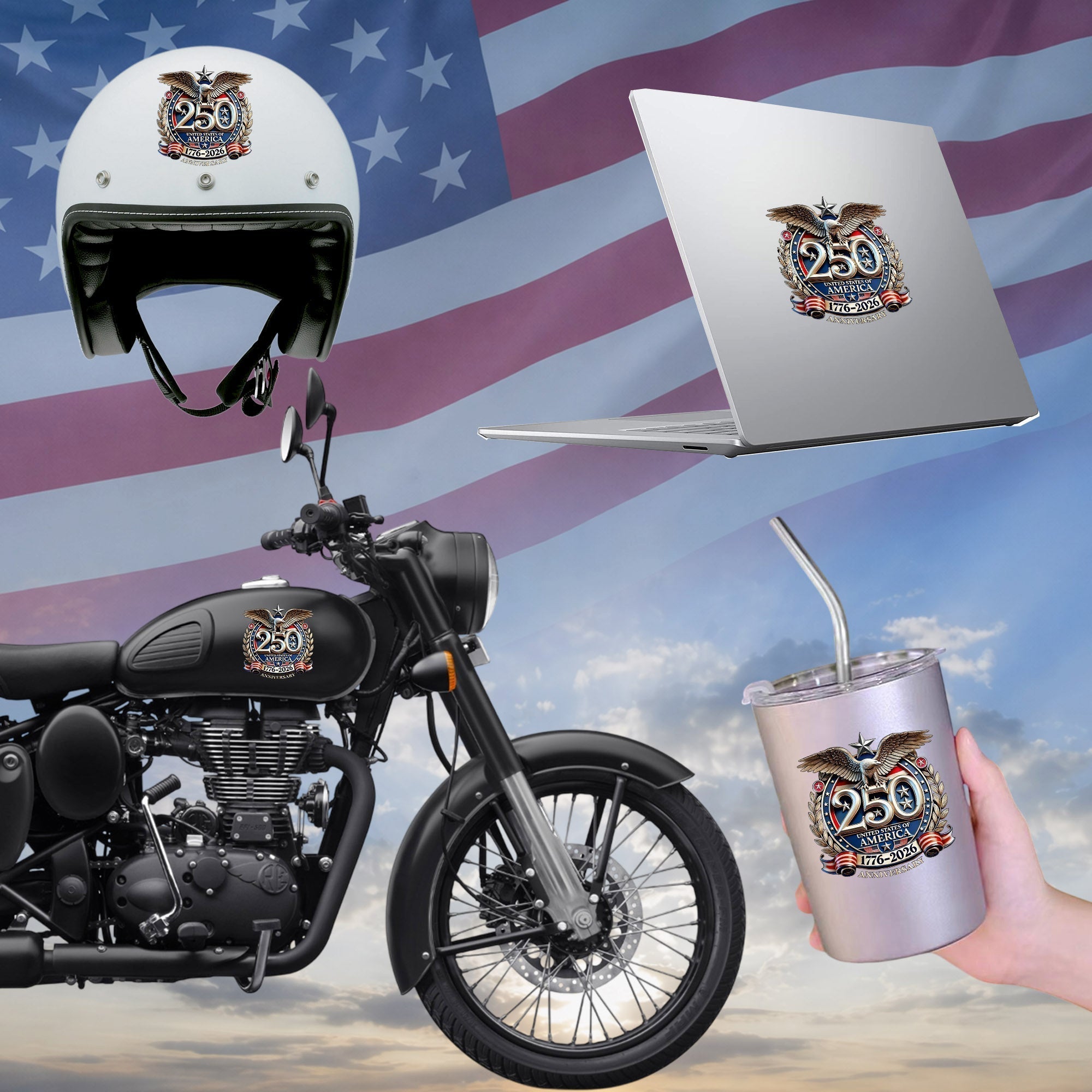 250th Anniversary Decal United States Of America Eagle Patriotic Car Decal