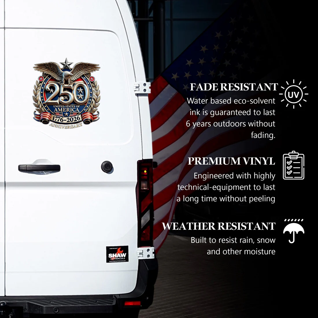 🔥 LIMITED TIME OFFER – 250th Anniversary Decal Eagle Patriotic