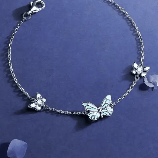 Luminous Butterfly Charm Necklace & Bracelet Set
