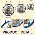 Custom Photo Dog Cat Portrait With Birth Flower - Personalized Stained Glass Window Hanging Suncatcher