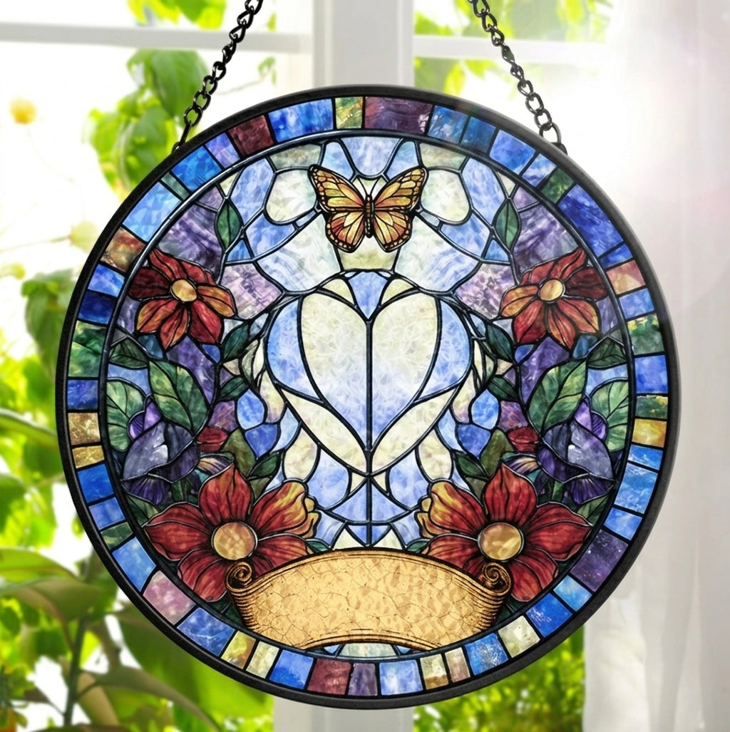 Custom Pet Portrait Stained Glass Style Gift For Pet Lovers - Personalized Window Hanging Suncatcher