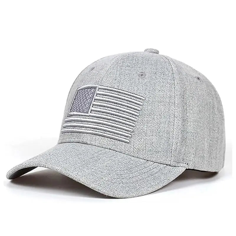 Bestickte Baseballkappe mit amerikanischer Flagge – Verstellbare Baumwollmütze