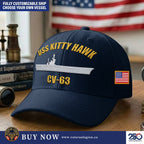 Custom US Navy Ships Embroidered Cap, Hat for US Veteran, Gifts for Father's Day, Veterans Day