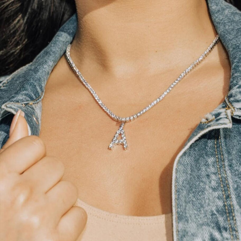 Tennis Initial Necklace