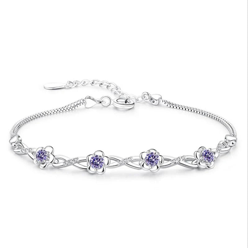 Crystal Floral Infinity Bracelet