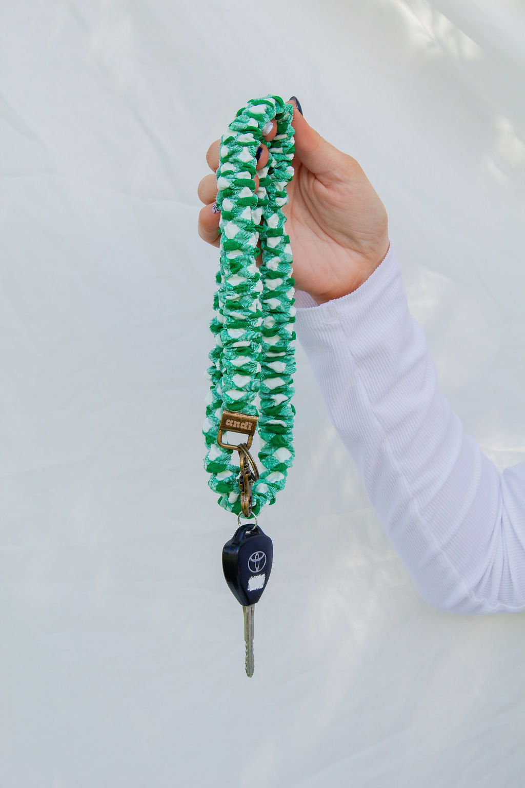 Kelly Green Checkered Lanyard