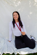 Maroon Linen Lanyard
