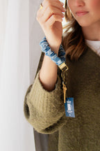 Denim Checked Keychain