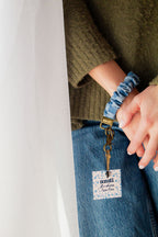 Denim Checked Keychain