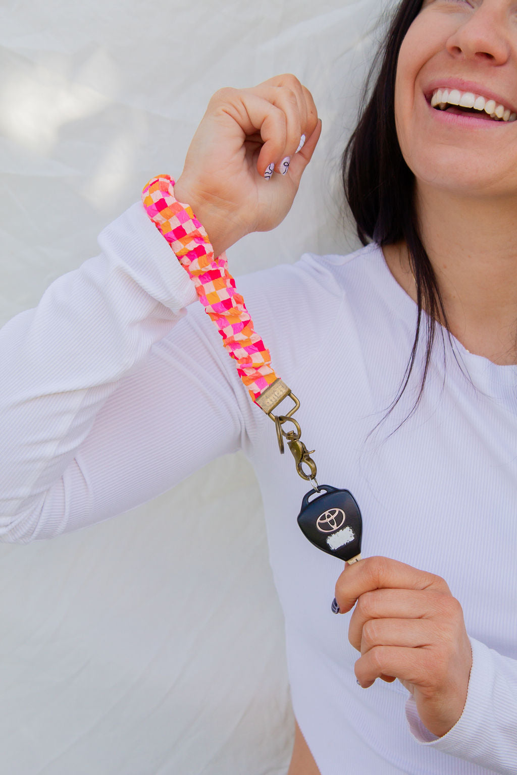 **SECONDS** Bright Checkered Keychain