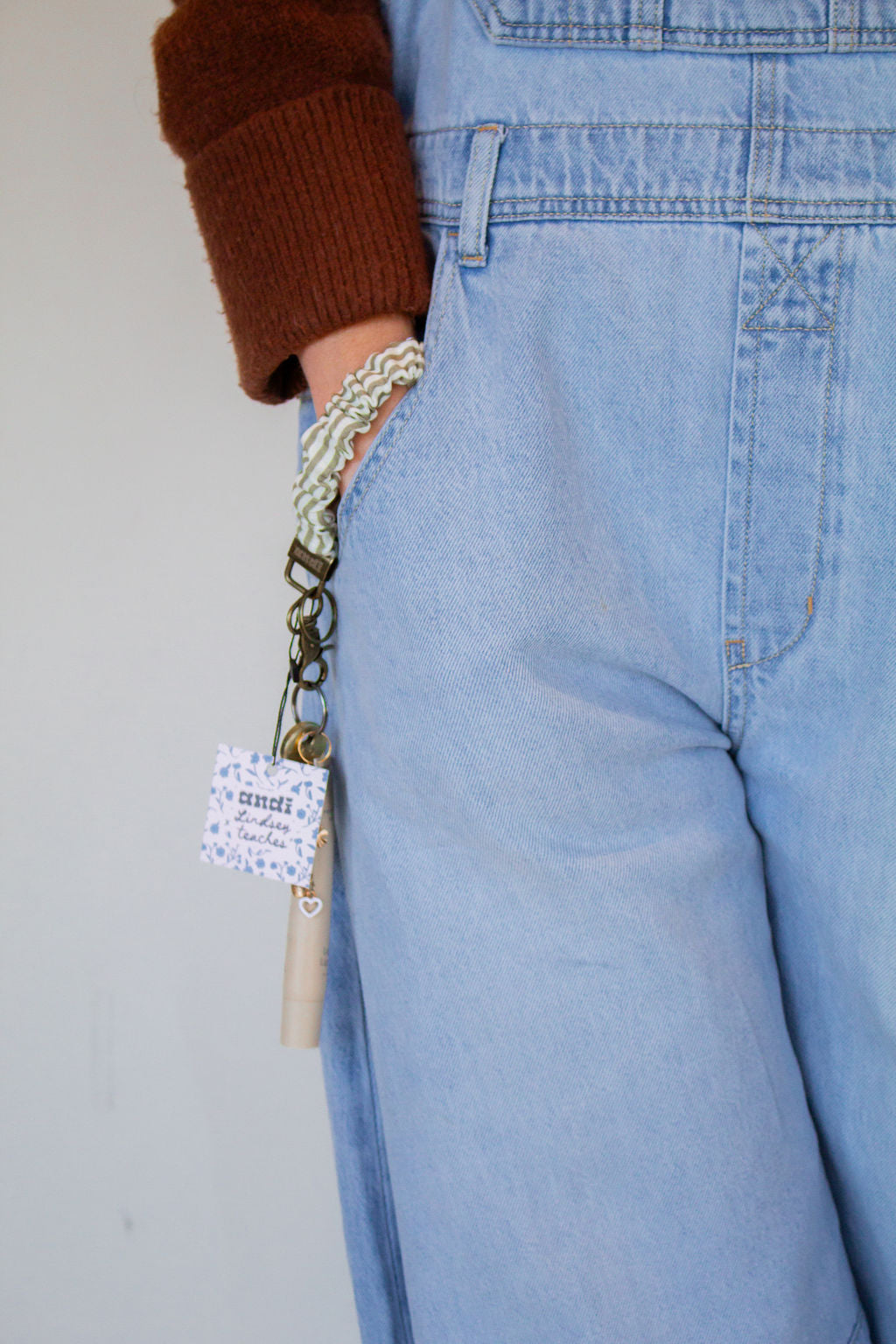 Green Striped Keychain