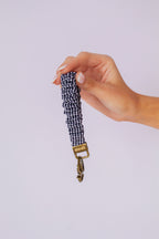 Inky Black Gingham Keychain