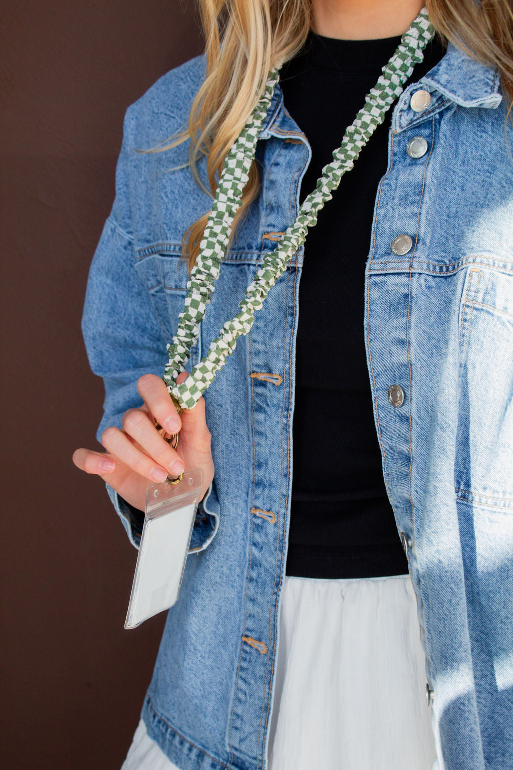 Lindsey Checked Lanyard