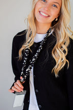 Onyx Floral Lanyard