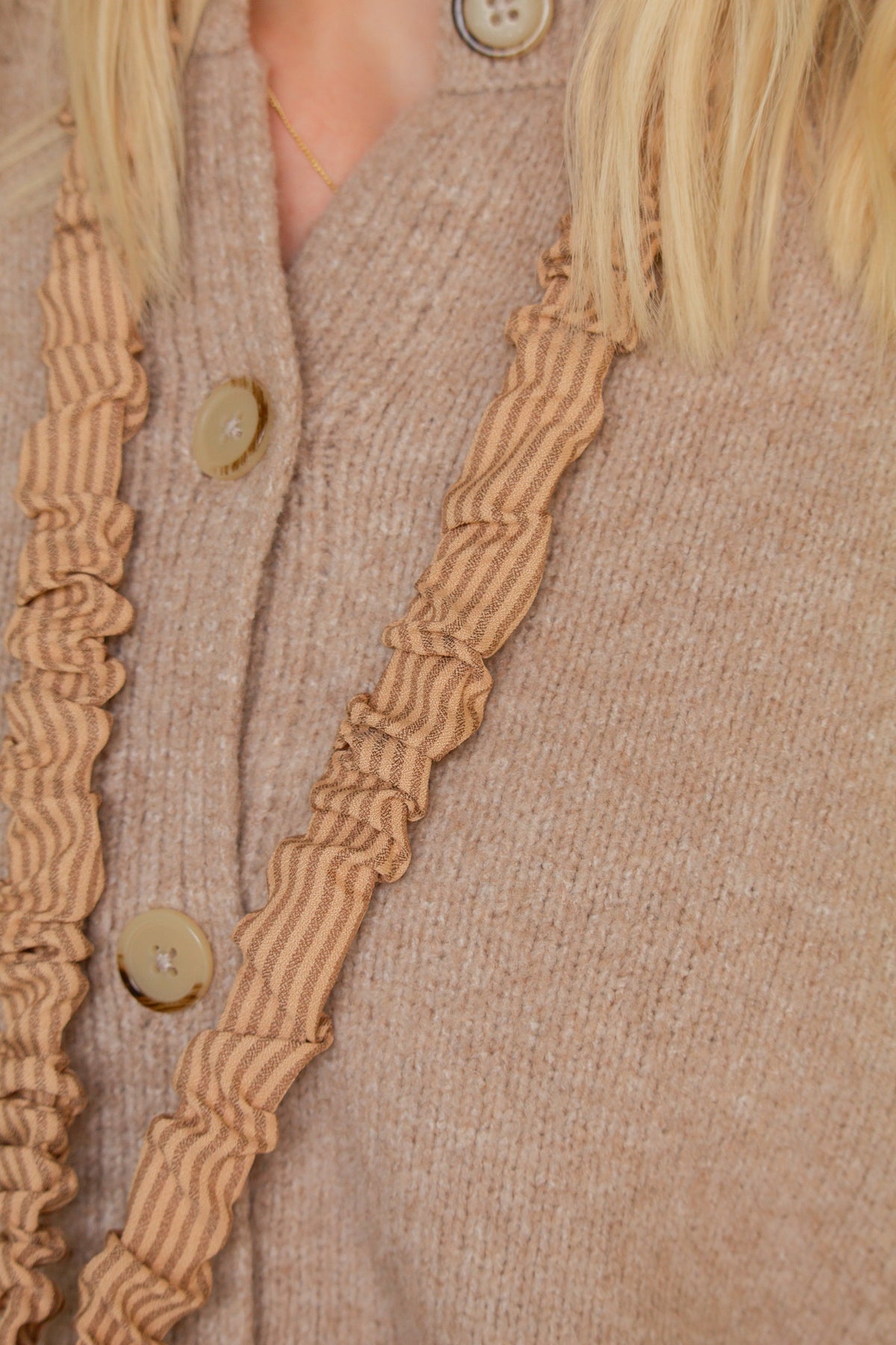 Coffee Striped Lanyard