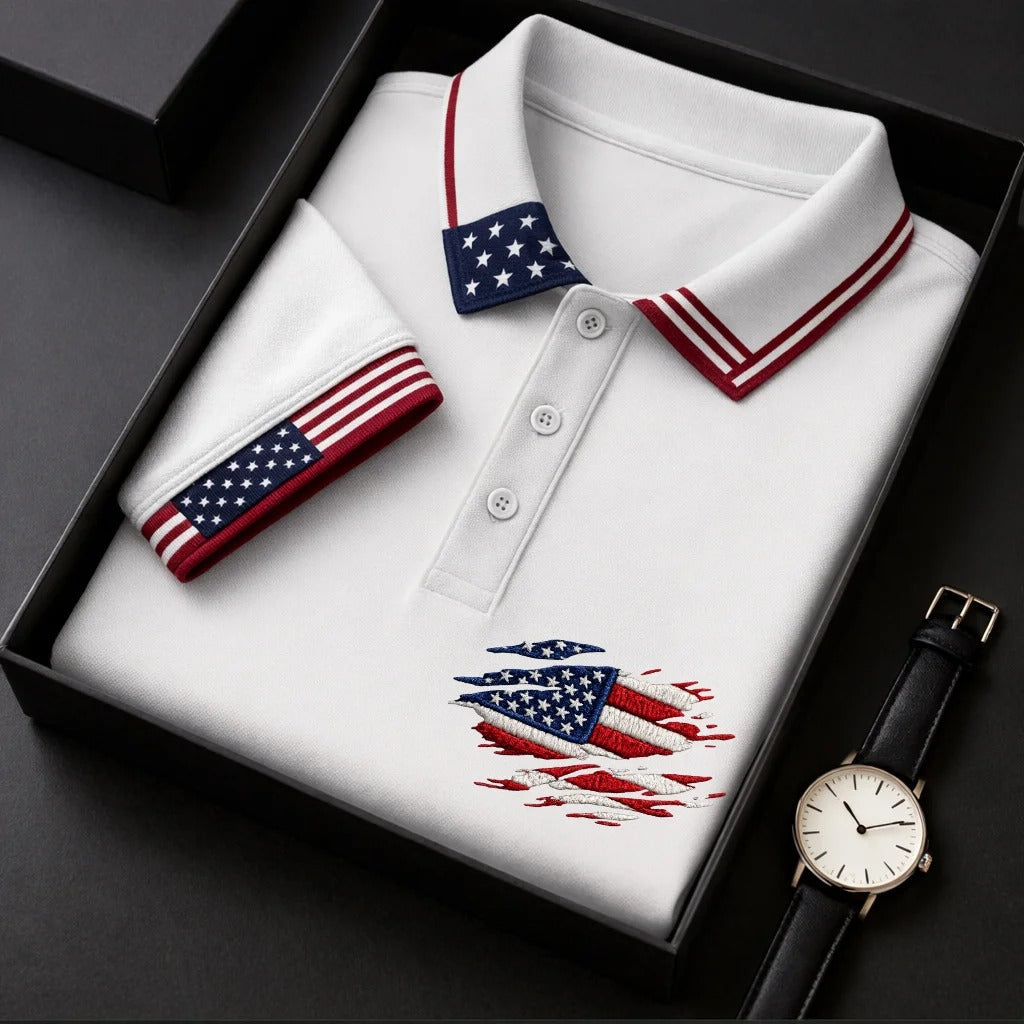 The Stars and Stripes - Herren Poloshirt zum 250. Jahrestag der Gründung Amerikas