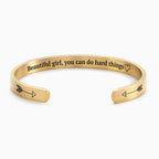 Beautiful Girl You Can Do Hard Things Cuff Bracelet